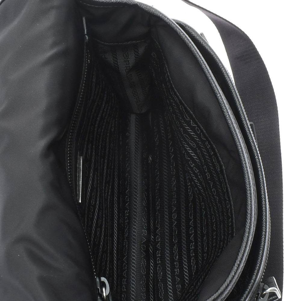 Prada Metal Fittings Renylon Shoulder Bag Black Silver - Picture 9 of 10